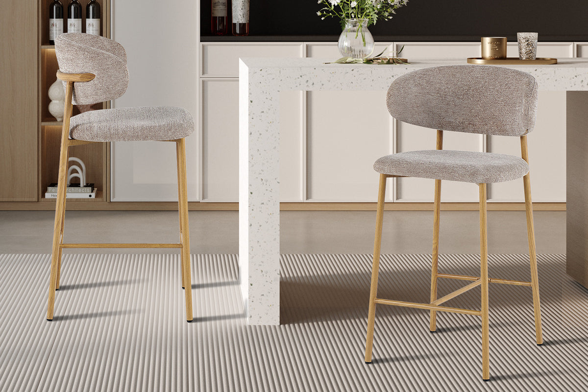 NIEUW - Counterstoel 'Coco' Naturel - Stof Raven 30 Zand