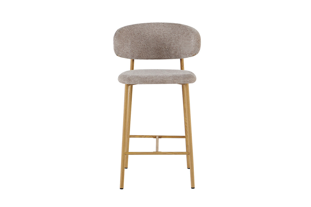 NOUVEAU - Chaise de comptoir 'Coco' Naturel - Tissu Raven 30 Sable