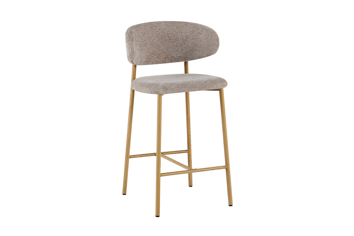 NOUVEAU - Chaise de comptoir 'Coco' Naturel - Tissu Raven 30 Sable