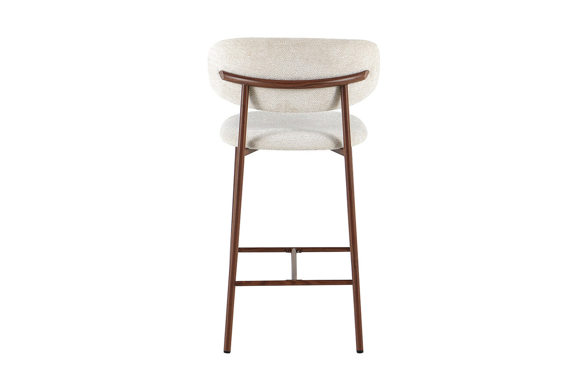 NIEUW - Counterstoel 'Coco' Walnoot - Stof Raven 24 Beige
