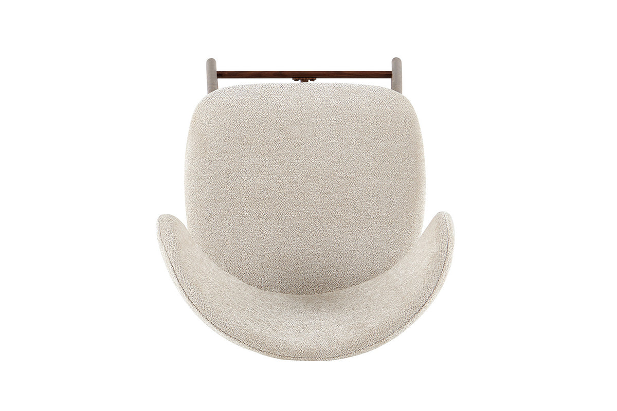 NIEUW - Counterstoel 'Coco' Walnoot - Stof Raven 24 Beige