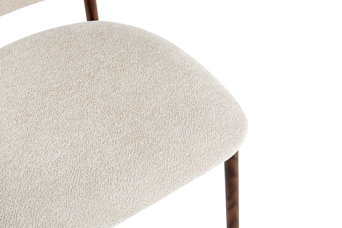 NIEUW - Counterstoel 'Coco' Walnoot - Stof Raven 24 Beige