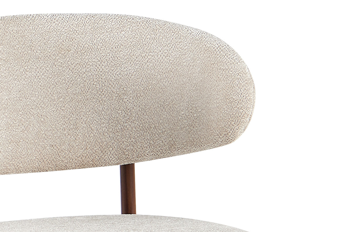 NIEUW - Counterstoel 'Coco' Walnoot - Stof Raven 24 Beige