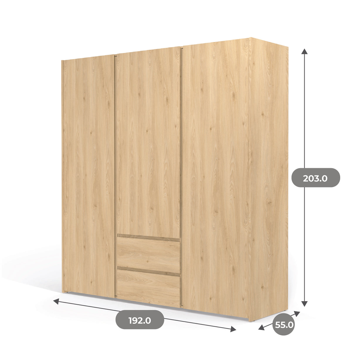 Wimex - Armoire MOSAIK 3P2T - L 192 X H 202 X P 55 cm