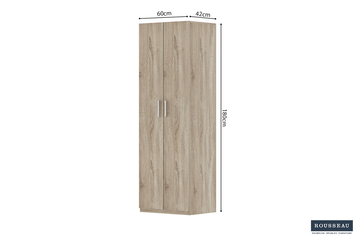 Armoire de rangement 'Mike' 60 cm 2 portes Sonoma