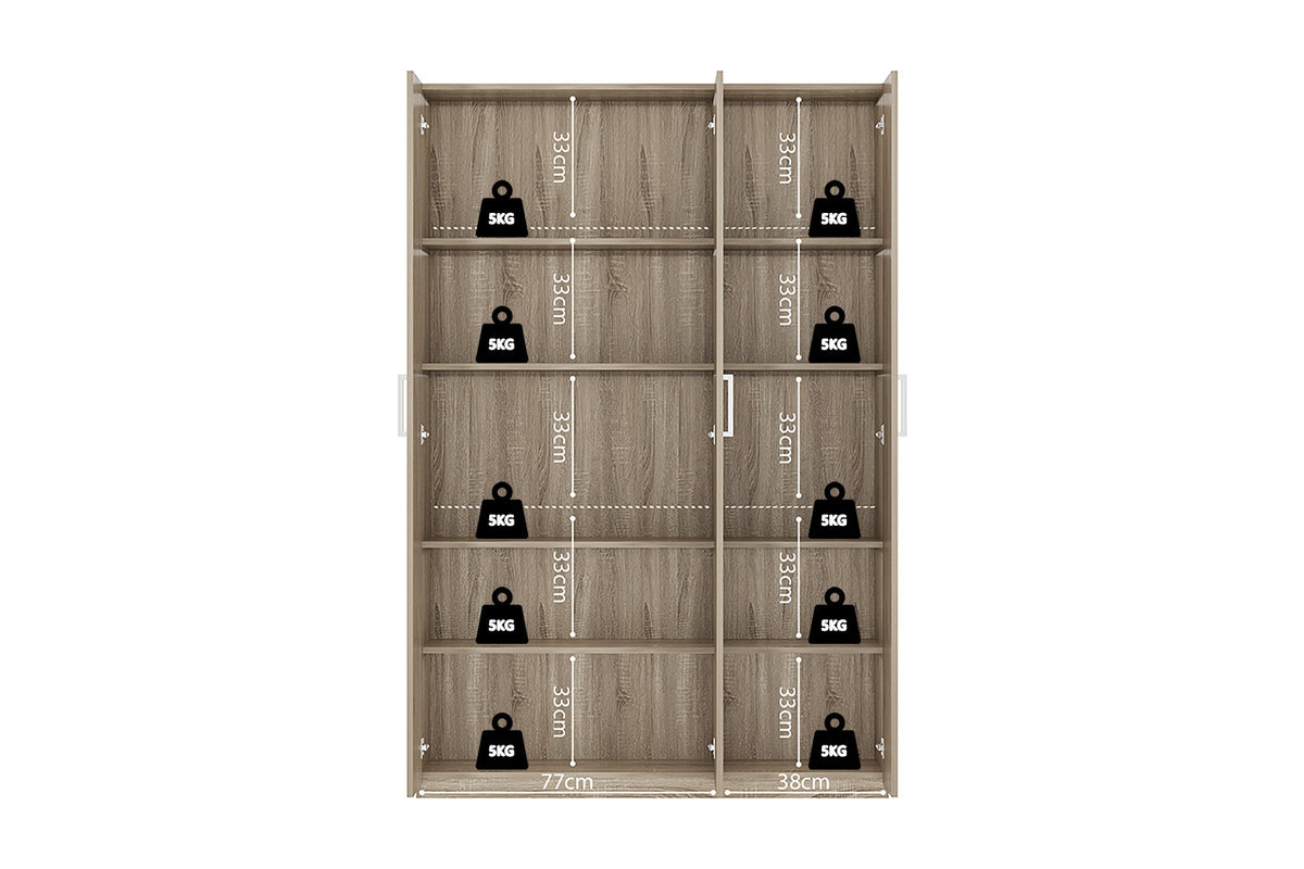 Opbergkast 'Mike' 120 cm 3 deuren Sonoma