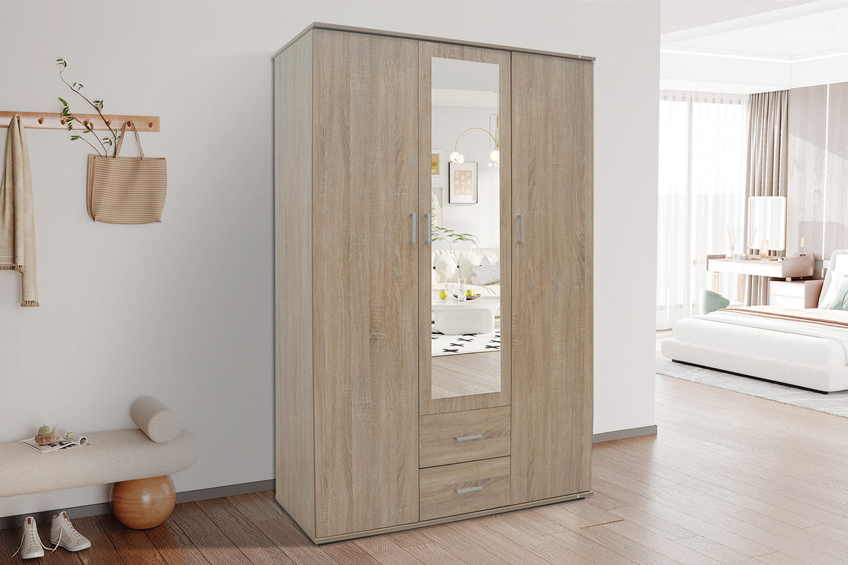 Armoire 'Marc' 3 portes avec miroir Sonoma