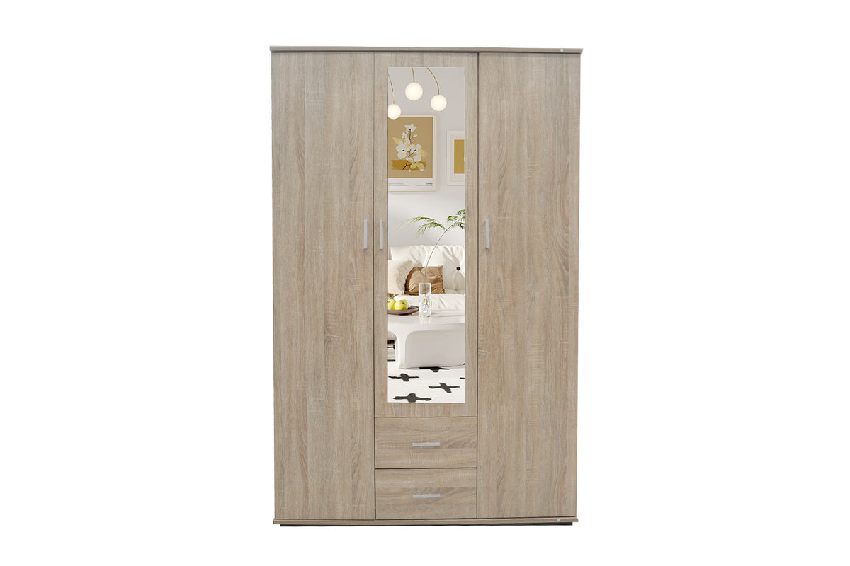 Armoire 'Marc' 3 portes avec miroir Sonoma