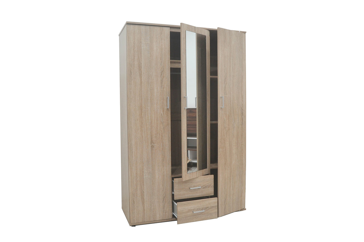 Armoire 'Marc' 3 portes avec miroir Sonoma