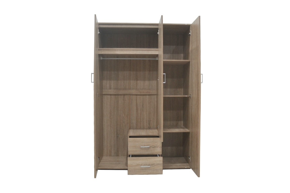 Armoire 'Marc' 3 portes avec miroir Sonoma