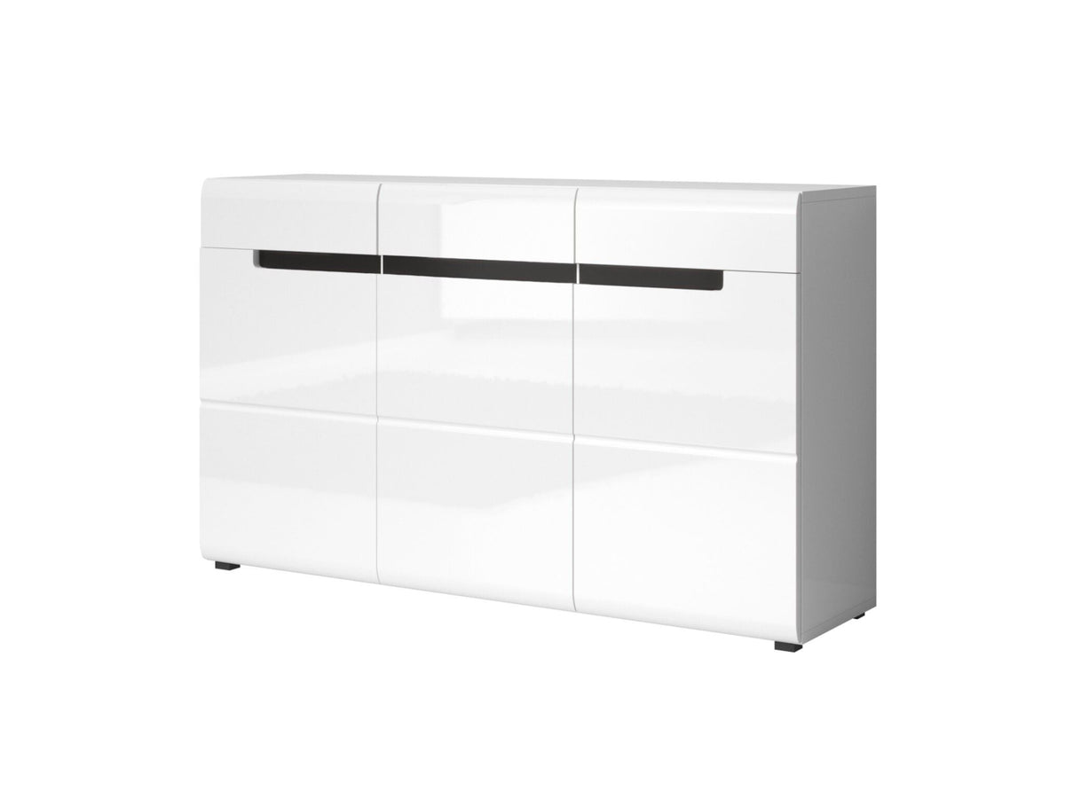 Image of Dressoir Hektor 42 - Wit/Antraciet/Eik - Twee kleuren - 136x92x39cm. Het meubel is niet voorgemonteerd. Beperkt montageplan.Geadviseerd om te combineren met an...
