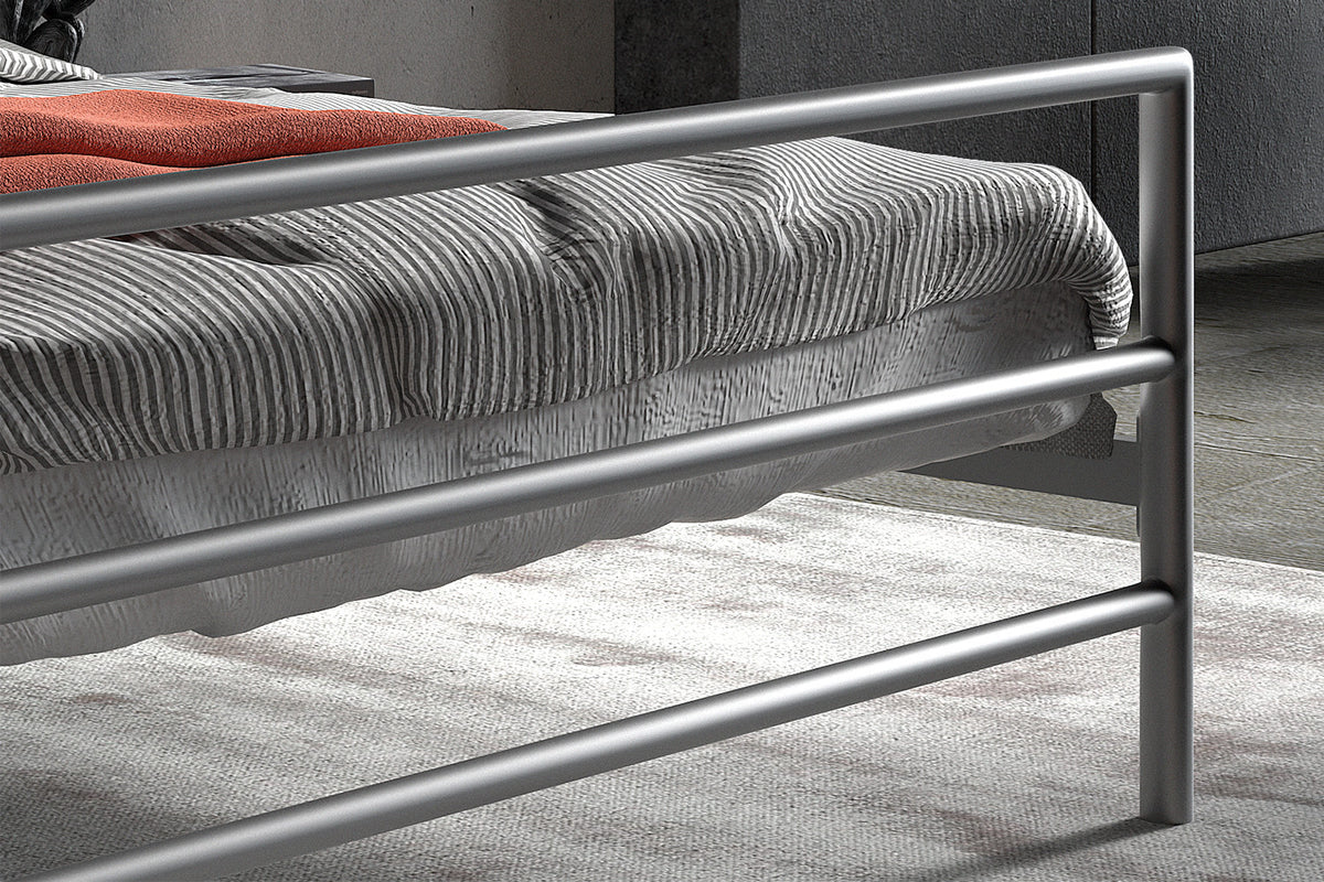 Bed 'Sandro' 140x200 met lattenbodem Grijs