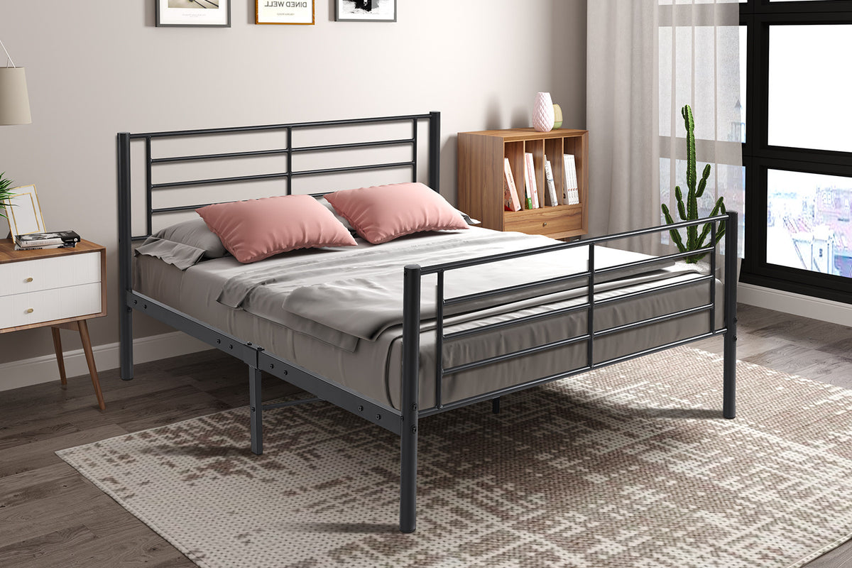 Rousseau - Bed Sammy - Metaal Donkergrijs - 140x200 cm