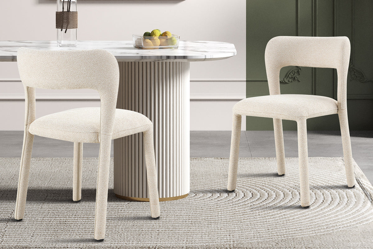 NIEUW - Stoel 'Elvas' Stapelbaar Stof Ote Sahara 112 Beige