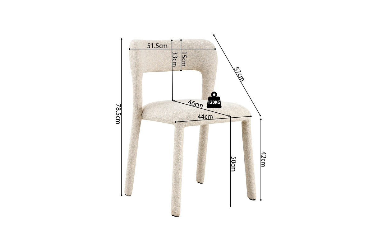 NIEUW - Stoel 'Elvas' Stapelbaar Stof Ote Sahara 112 Beige