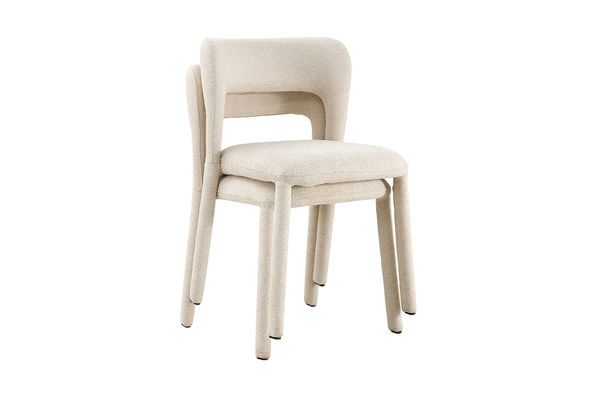 NIEUW - Stoel 'Elvas' Stapelbaar Stof Ote Sahara 112 Beige