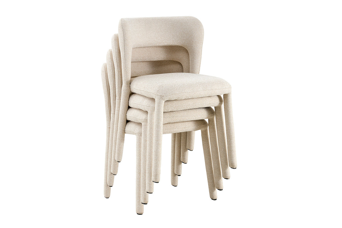 NIEUW - Stoel 'Elvas' Stapelbaar Stof Ote Sahara 112 Beige