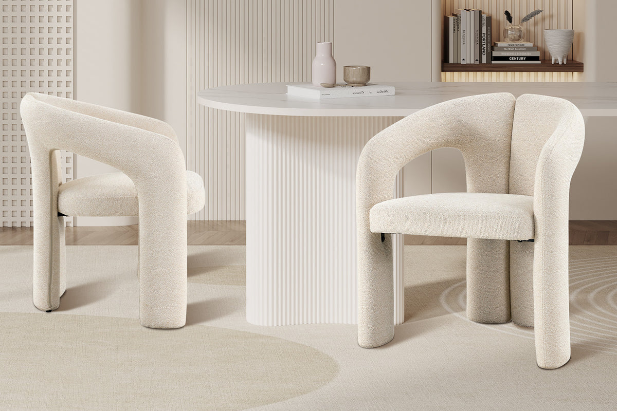 NOUVEAU - Chaise 'Beja' Tissu Ote Sahara 112 Beige
