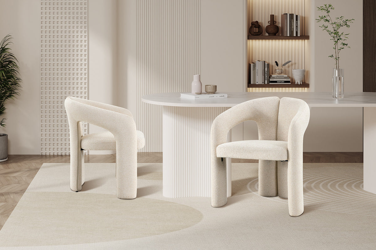 NOUVEAU - Chaise 'Beja' Tissu Ote Sahara 112 Beige