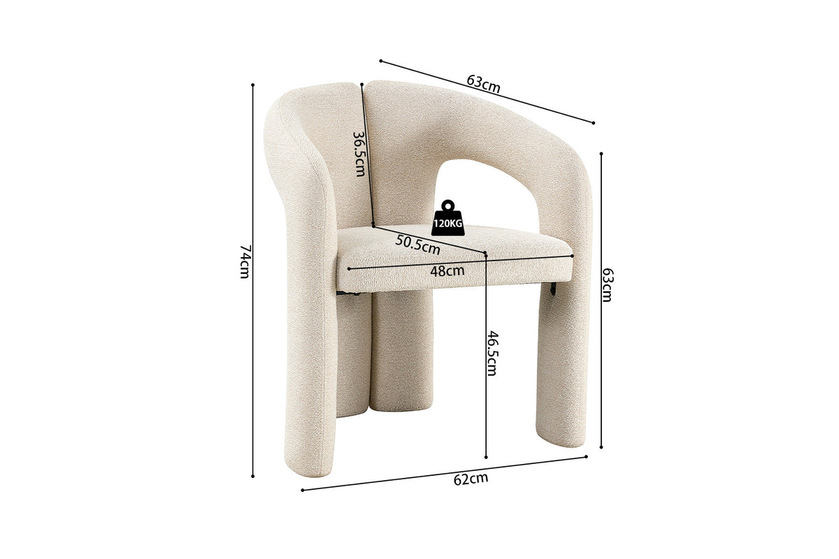 NOUVEAU - Chaise 'Beja' Tissu Ote Sahara 112 Beige