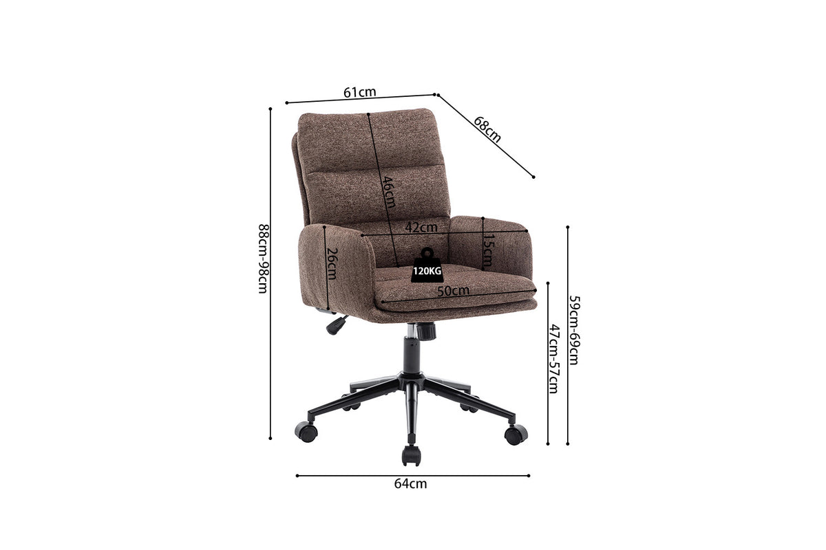 Chaise de bureau « Aimé » Tissu Fabb Raven 45 Marron