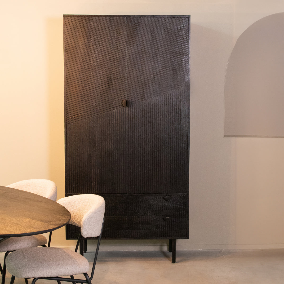 LABEL51 Armoire Cotia - Noir - Bois de manguier