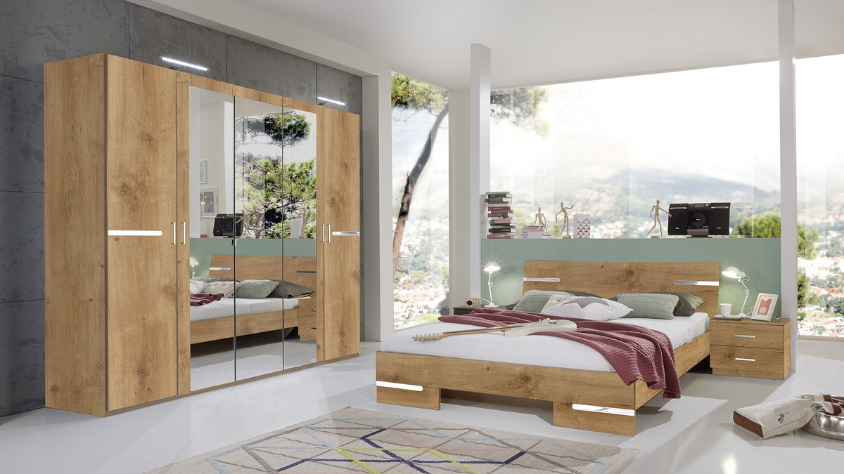 Wimex - Slaapkamer (4-delig set) Anna - 760131 - Planken Eik/Chrome - 509x208x200cm