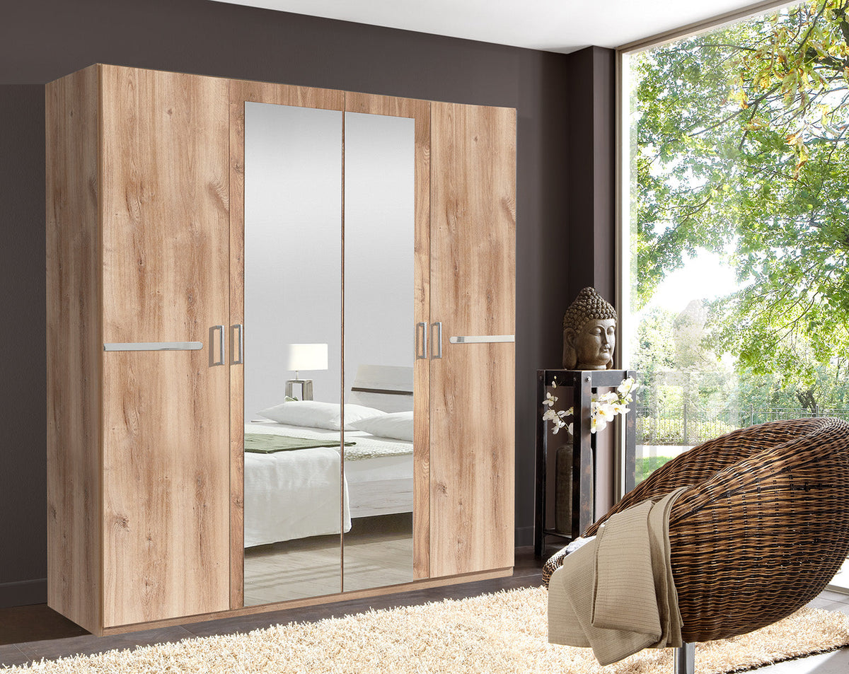 Wimex - Slaapkamer (4-delig set) Anna - 760189 - Planken Eik/Chrome - 433x208x200cm