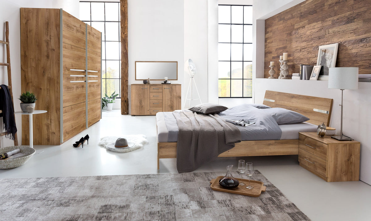 Wimex - Slaapkamer (4-delig set) Anna - 760342 - Planken Eik/Chrome - 518x208x200cm