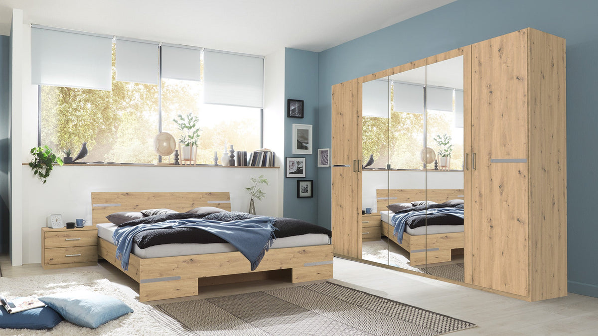 Wimex - Slaapkamer (4-delig set) Anna - 761334 - Artisan Eik/Chrome - 489x208x200cm