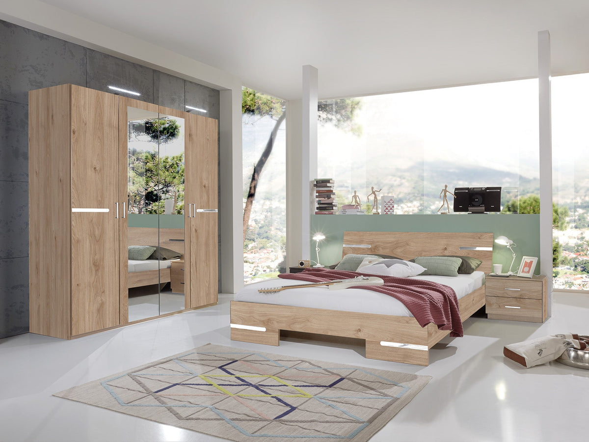 Wimex - Slaapkamer (4-delig set) Anna - 761133 - Artisan Eik/Chrome - 473x208x200cm