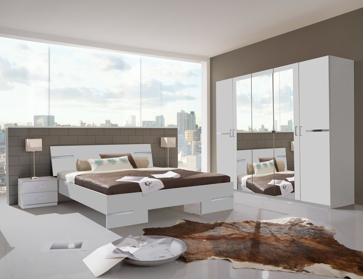 Wimex - Slaapkamer (4-delig set) Anna - 782334 - Wit/Chrome - 489x208x200cm