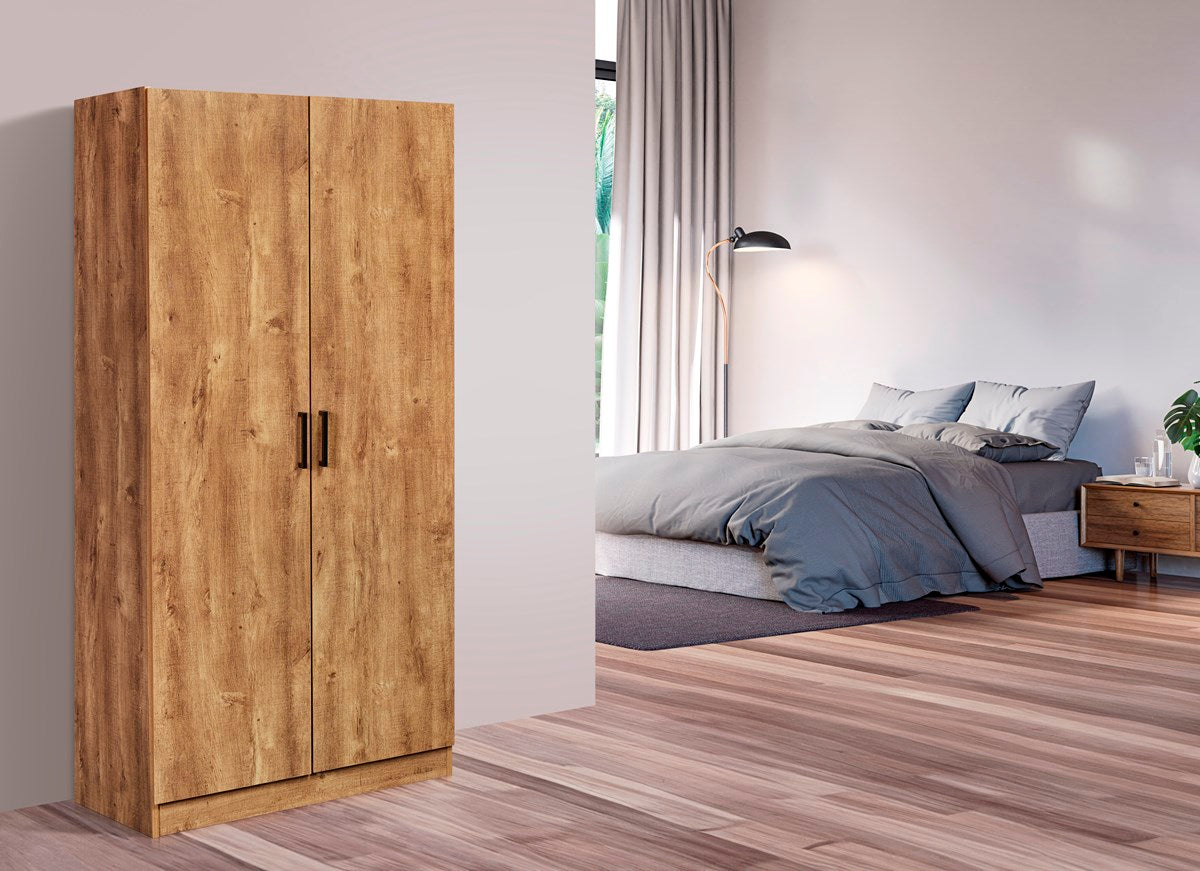 GBO - Bergkast Wilson – 2 deuren - 80x180x40 cm - Denver Oak