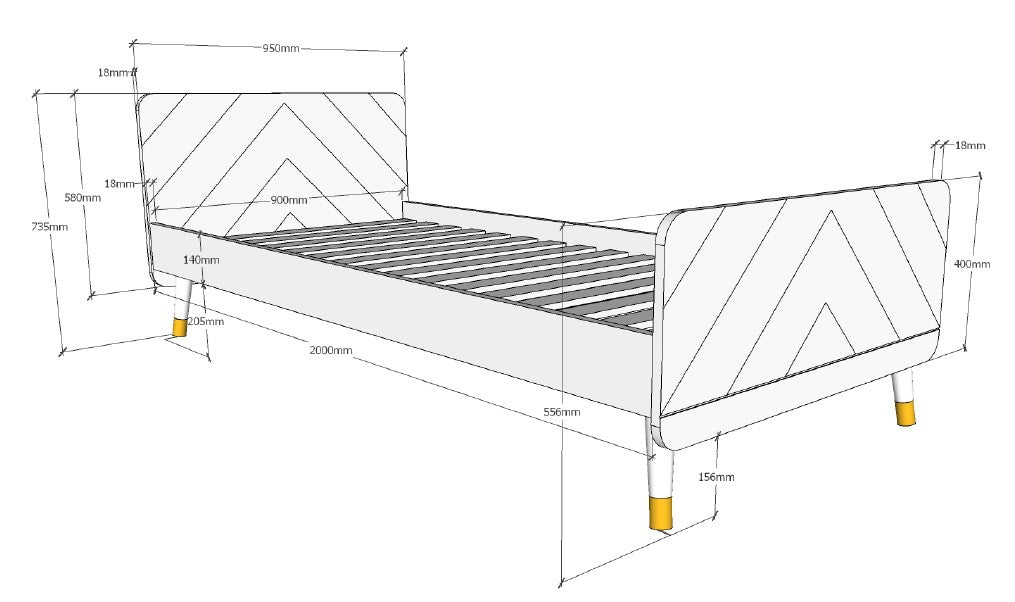 BILLY BED TERRA ROZE 90x200 cm *