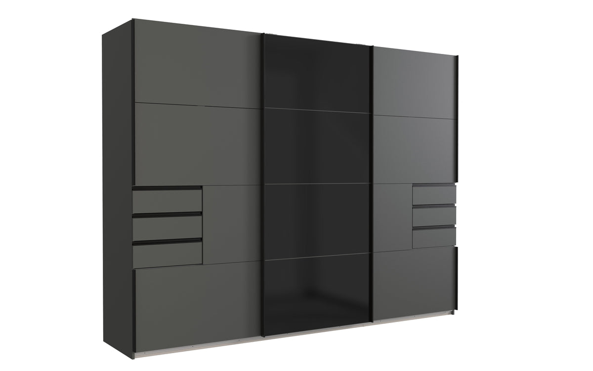 Wimex - Kleerkast Barcelona - K69641 - Grafiet/Zwart - 270x208x64cm