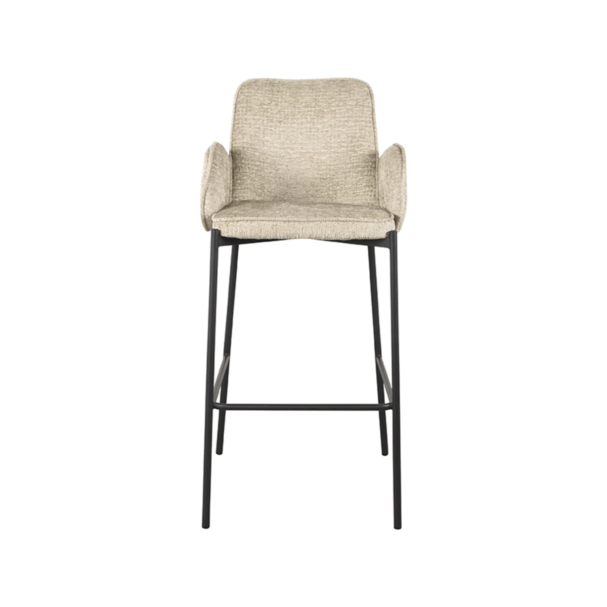 LABEL51 Barkruk Joni - Beige - Fluweel - Zithoogte 78 cm