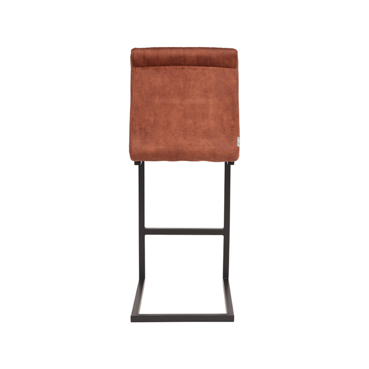 LABEL51 Tabouret de bar Milo - Rouille - Velours - Hauteur d'assise 65