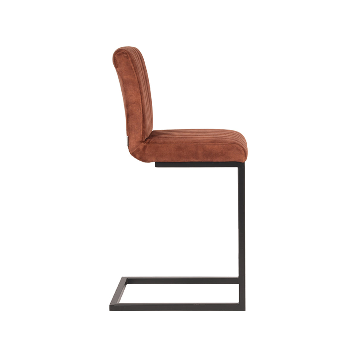 LABEL51 Tabouret de bar Milo - Rouille - Velours - Hauteur d'assise 65