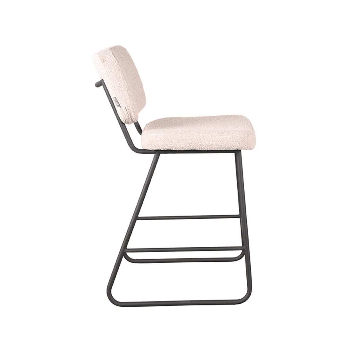 LABEL51 Tabouret de bar Noah - Naturel - Bouclette - Hauteur d'assise 65