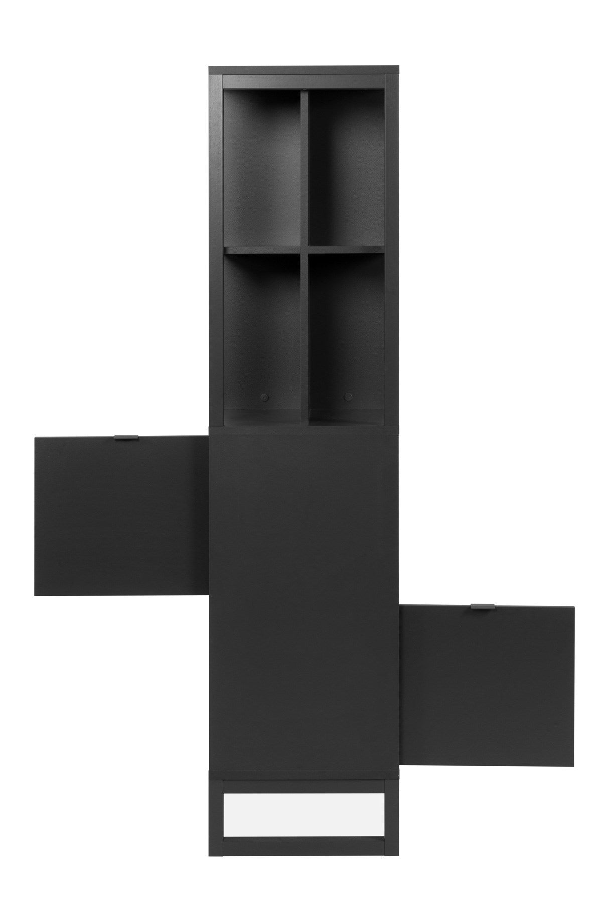 Fin - Bibliothèque Sumatra 20A - Anthracite - 83,5x165x40 cm