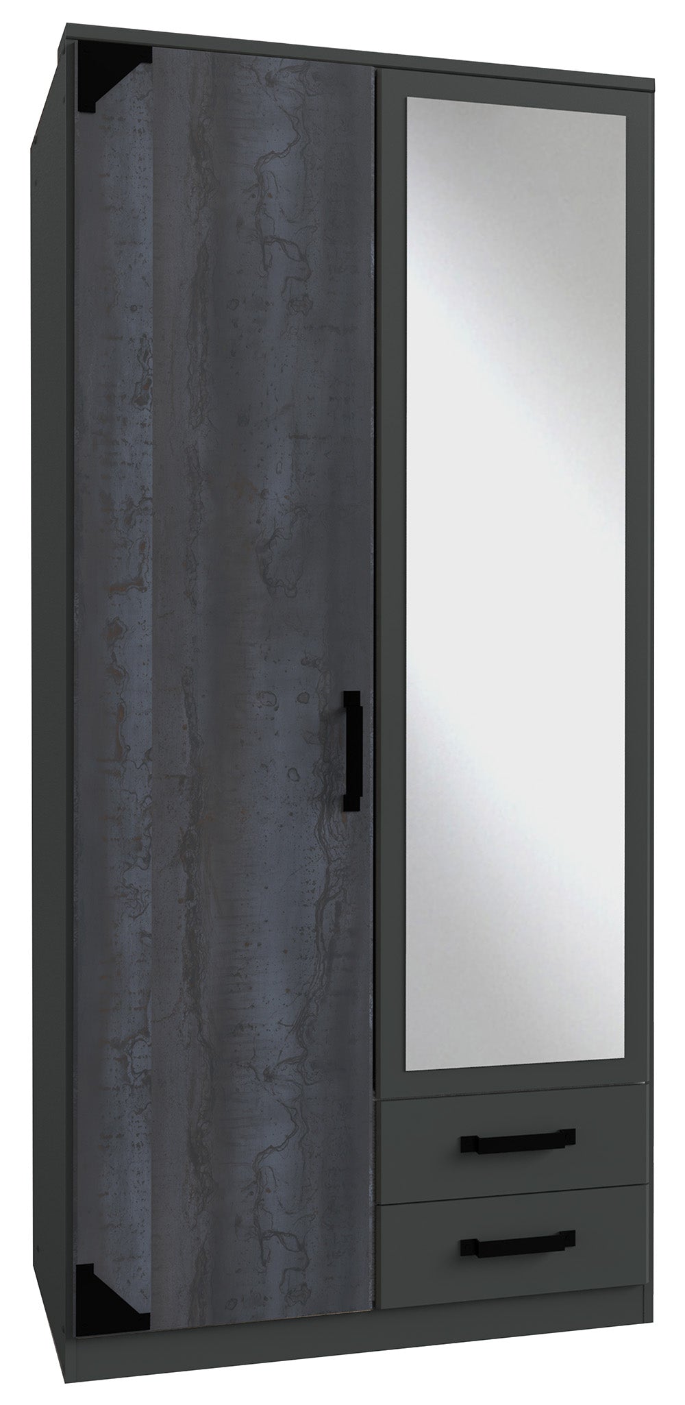 Wimex - Kleerkast Bochum - T47210 - Grafiet/Staal - 90x199x58cm