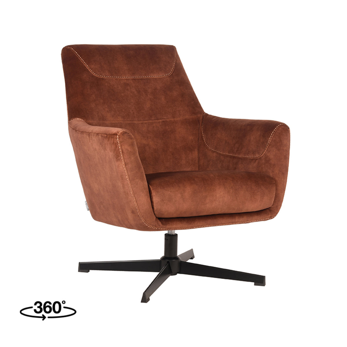LABEL51 - Fauteuil Toby - Rust - Velours