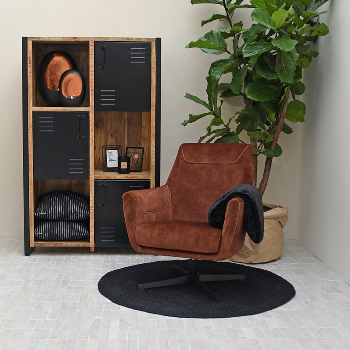 LABEL51 - Fauteuil Toby - Rust - Velours