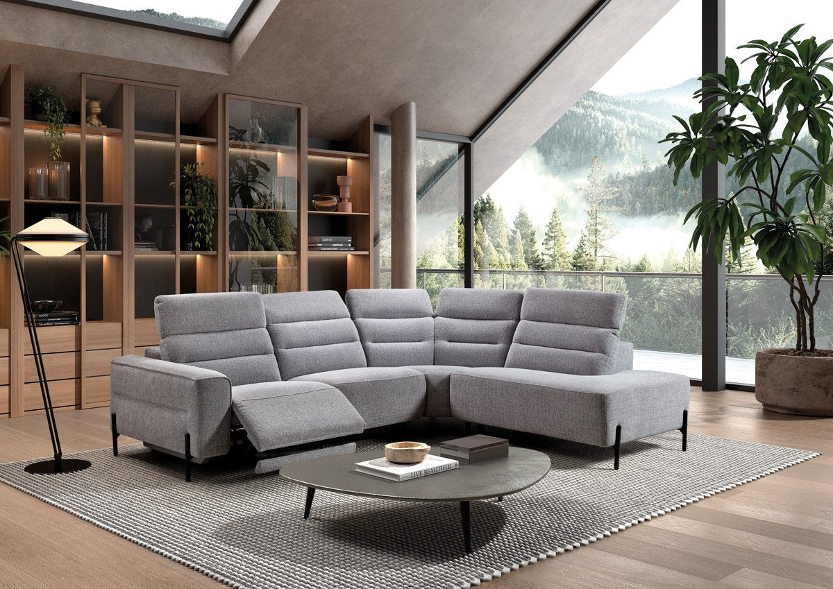 GBO - Canapé d'angle Norfolk - Angle droit - Gris argenté - 278x96x215 cm