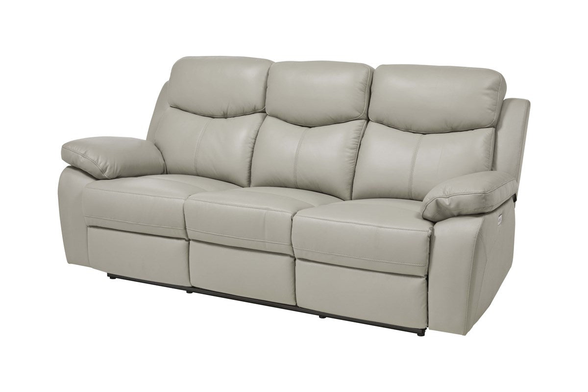 GBO - 3-zit Relax Victoria - Half leder Lichtgrijs - 211x99x93 cm