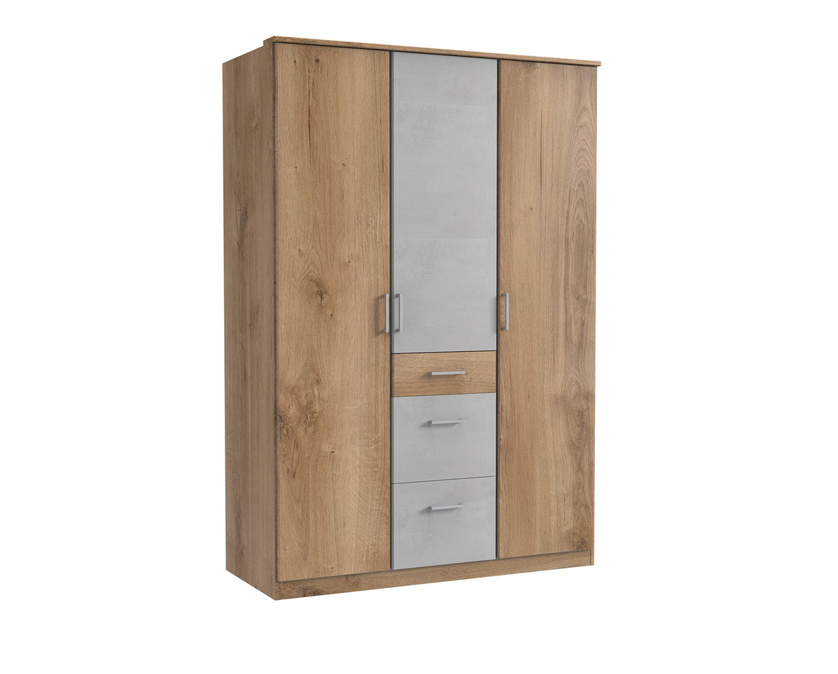 Wimex - Kleerkast Click - 142625 - Planken Eik/Beton - 135x199x58cm