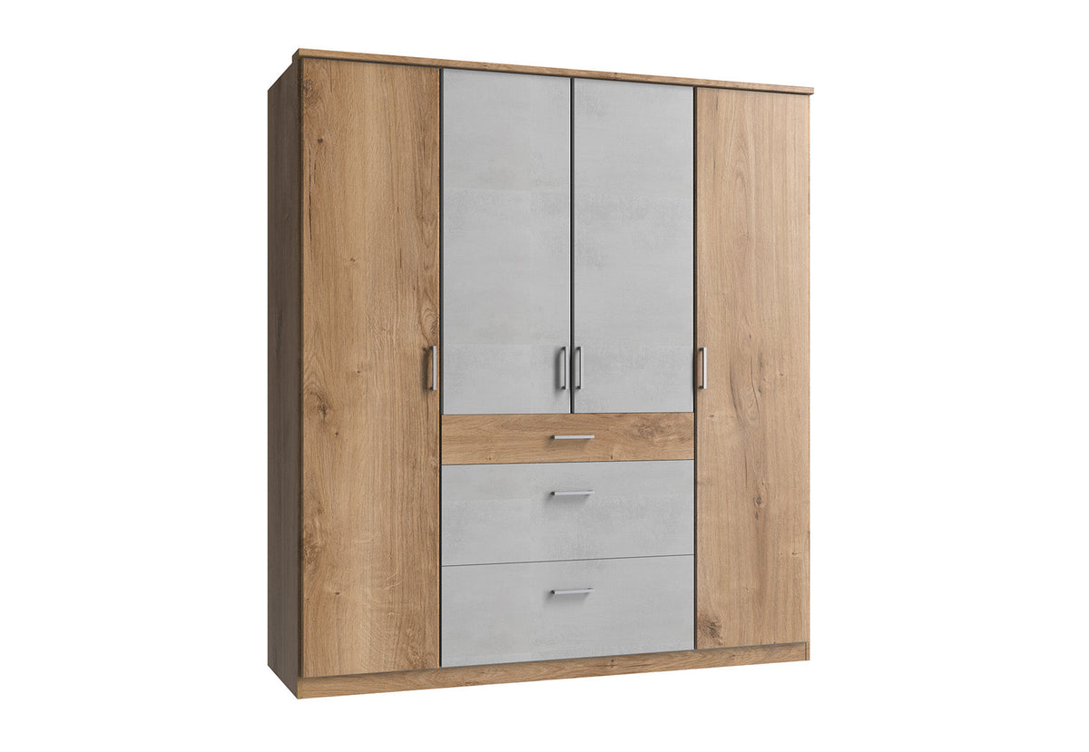 Wimex - Kleerkast Click - 142626 - Planken Eik/Beton - 179x199x58cm