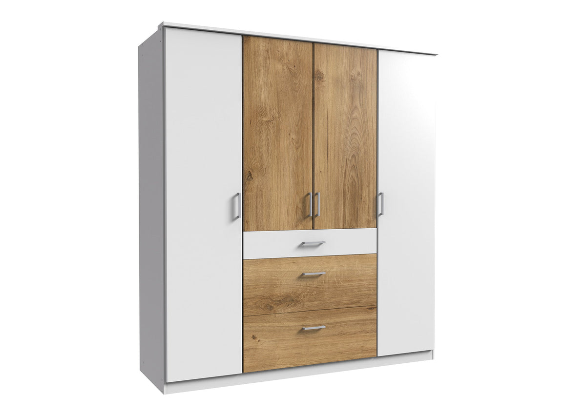 Wimex - Kleerkast Click - 144626 - Wit/Eik - 179x199x58cm