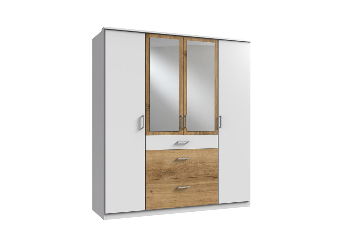 Wimex - Kleerkast Click - 144630 - Wit/Eik - 179x199x58cm