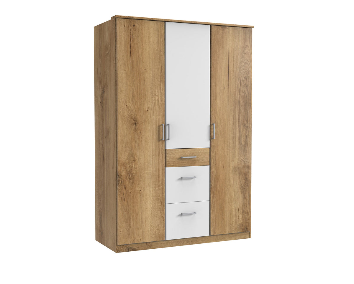 Wimex - Kleerkast Click - 146625 - Planken Eik/Wit - 135x199x58cm